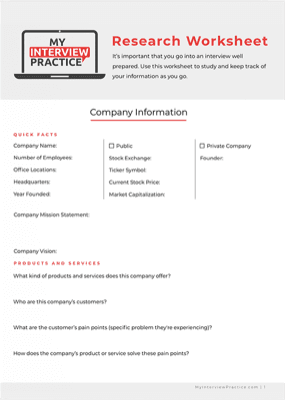 Research Worksheet