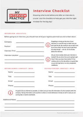  Interview Checklist 
